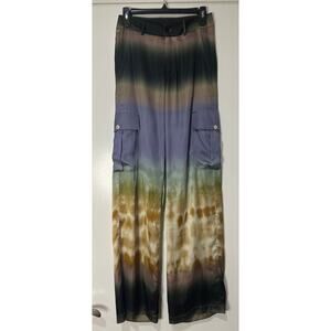 Misa Neri Pants Cerulean Ombre Satin Size XS NWT w/ Flaws Pockets